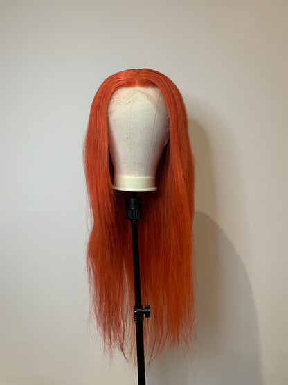 “PUMPKIN SPICE”,GINGER ORANGE , STRAIGHT, 13X4 Lace Front Wig