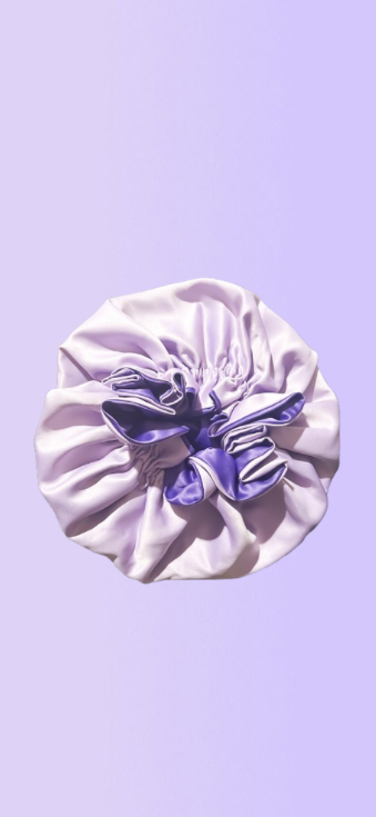 Double Sided Satin Bonnet - Light Purple &amp; Dark Purple